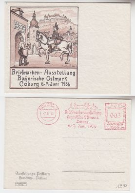 12907 Ak Briefmarken-Ausstellung Bayerische Ostmark Coburg 1936 Frankotyp