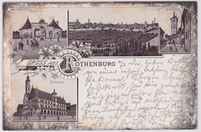 20724 Ak Lithographie Gruß aus Rothenburg ob der Tauber 1895