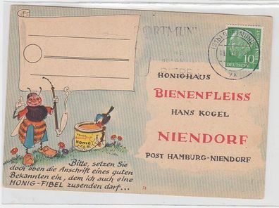 69963 Reklame Ak Niendorf Honighaus Bienenfleiss Hans Kogel 1950