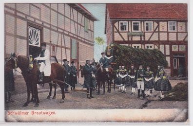 09665 Ak Schälmer Brautwagen mit Trachtengruppe 1906