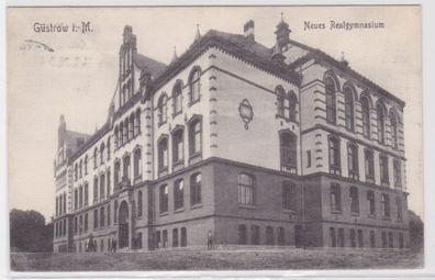 95650 Ak Güstrow in Mecklenburg Neues Realgymnasium 1909
