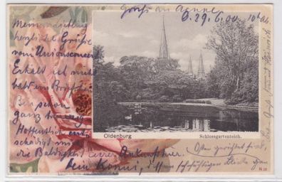 21998 Ak Oldenburg Blick auf den Schlossgartenteich 1900