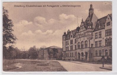 22003 Ak Oldenburg Elisabethstrasse mit Amtsgericht u. Oberlandesgericht 1915