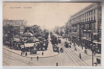 34585 Ak Hannover Georgstrasse mit Strassenbahn 1909