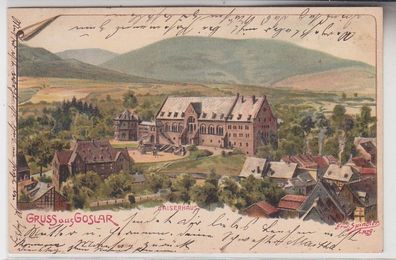 69957 Ak Lithographie Gruß aus Goslar Kaiserhaus 1901