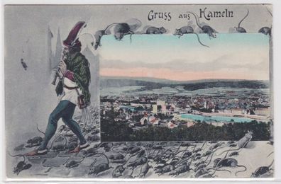 94920 Rahmen Ak Gruss aus Hameln - Rattenfänger von Hameln 1909