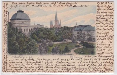 94926 Ak Oldenburg Partie am Cäcilienplatz St. Lamberti-Kirche 1900