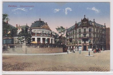 08094 Ak Zwickau Schumannplatz mit Villa Wolf 1916