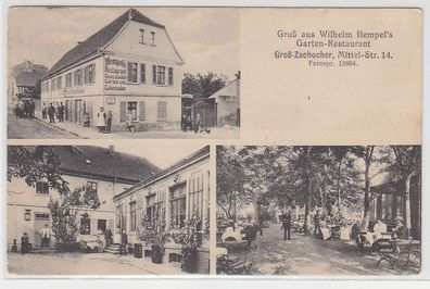 70112 Ak Gruß aus Wilhelm Hempels Garten Restaurant Groß-Zschocher 1915