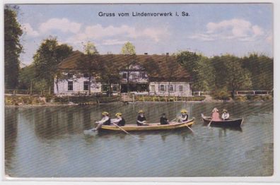 95213 Ak Gruss vom Lindenvorwerk Kohren-Sahlis 1912