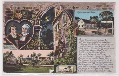 95229 Ak Erinnerung an Kloster Nimbschen bei Grimma 1930