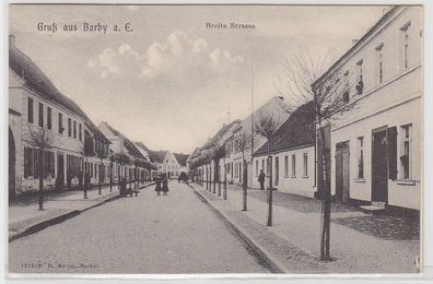 68833 Ak Gruß aus Barby an der Elbe Breite Strasse um 1910