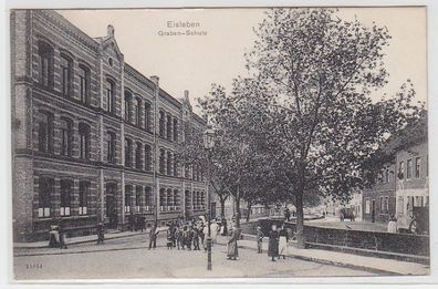 70575 Ak Eisleben Graben Schule 1913