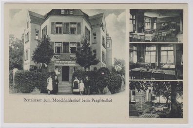 91918 Mehrbild Ak Restaurant zum Mönchhaldenhof beim Pragfriedhof um 1920