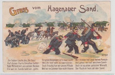 64876 Feldpost Ak Gruss vom Hagenauer Sand 1916
