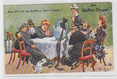 69493 Künstler Ak Arthur Thiele 'Die Kaffeesteuer' 1910
