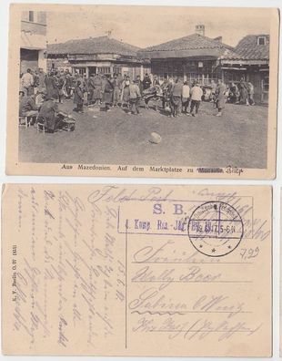 69584 Feldpost Ak Mazedonien auf dem Marktplatze zu Monastir 1917