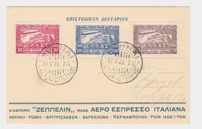88915 Luftpostbrief Griechenland Athen Luppa 1933 Zeppelinmarke