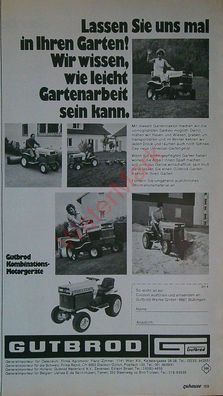 Originale alte Reklame Werbung Traktor Gutbrod v. 1970