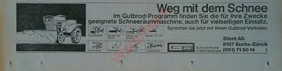 Originale alte Reklame Werbung Gutbrod Schneeräummaschine v. 1967