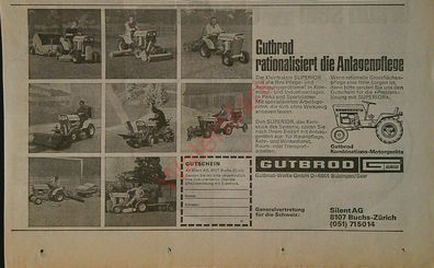 Originale alte Reklame Werbung Traktor Gutbrod v. 1969