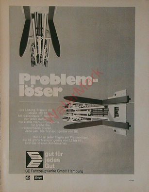 Originale alte Reklame Werbung Gabelstapler SE v. 1969