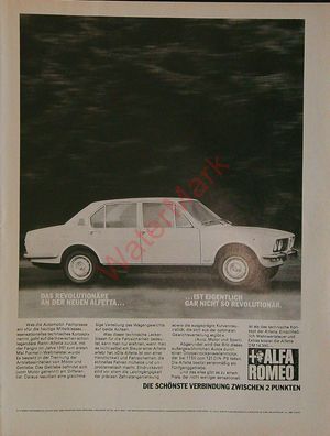 Originale alte Reklame Werbung Alfa Romeo Alfetta v. 1973