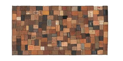 Teppich Orlando 60 x 120 cm aus Leder und Stoff in Bunt