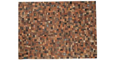 Teppich Orlando 120 x 180 cm aus Leder und Stoff in Bunt