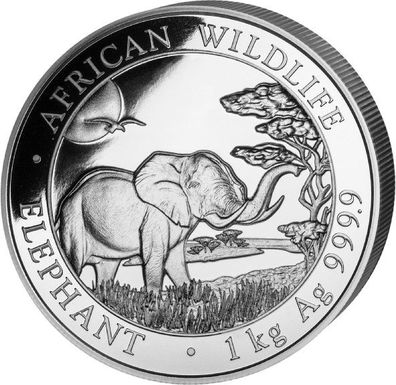 Somalia Elefant 1kg 2019 Silber 999.9 - Neu in Originalkapsel