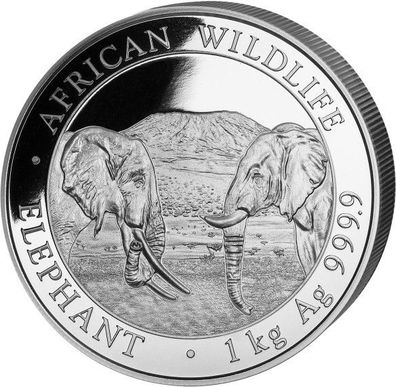 Somalia Elefant 1kg 2020 Silber 999.9 - Neu in Originalkapsel
