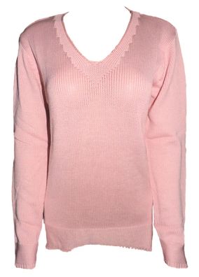 Capuccino Damen Pullover Langarm Pink Rosa Gr. 38