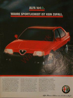 Originale alte Reklame Werbung Alfa Romeo 164 v. 1990