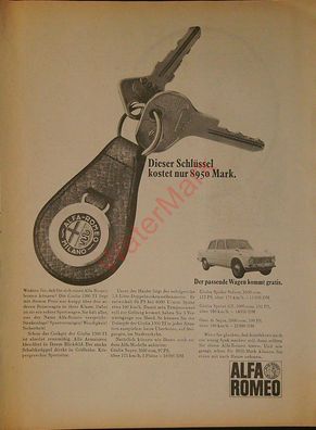 Originale alte Reklame Werbung Alfa Giulia v. 1966