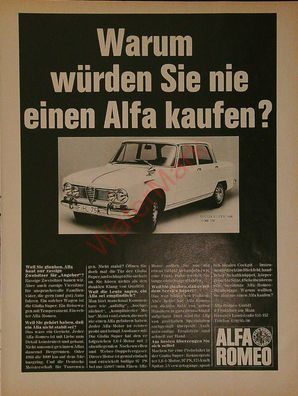 Originale alte Reklame Werbung Alfa Romeo Giulia Super v. 1967