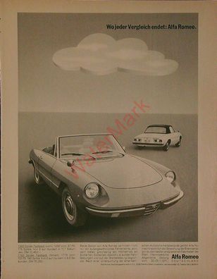 Originale alte Reklame Werbung Alfa Romeo Spider v. 1971