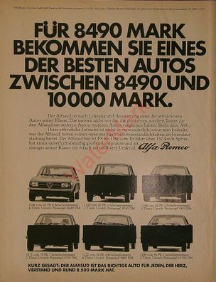 Originale alte Reklame Werbung Alfa Romeo Alfasud v. 1975