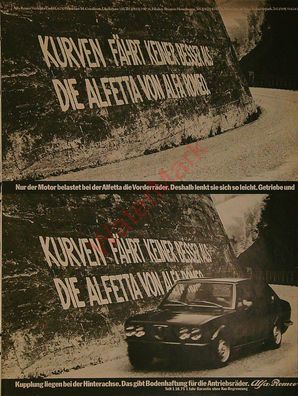 Originale alte Reklame Werbung Alfa Romeo v. 1975