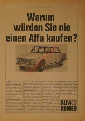 Originale alte Reklame Werbung Alfa Romeo Giulia (1) v. 1967