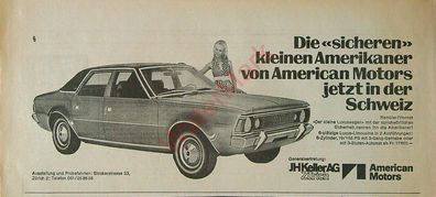 Originale alte Reklame Werbung American Motors Rambler Hornet v. 1970