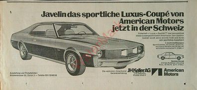 Originale alte Reklame Werbung American Motors Javelin v. 1970