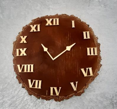 Römische Ziffern Zahlen 1 bis 12 aus Holz in 25mm Höhe für Uhren Basteln ROM9025