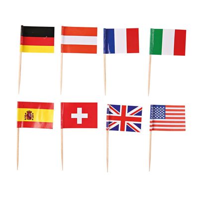 Flaggenpicker Nations, 65 mm, natur, 24 x 500 Stück