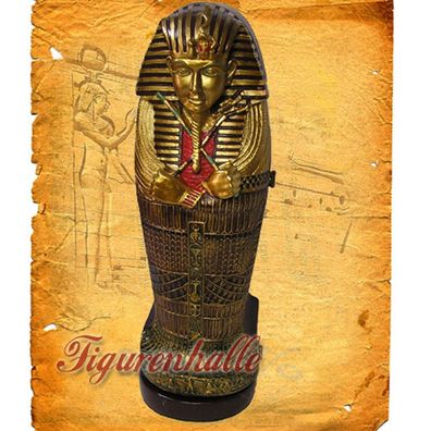 Ägyptischer Sarkophag CD Ständer Schrank Figur Ägypten Tutanchamun König Möbel