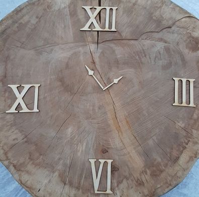 Römische Zahlen Zahlen 3-6-9-12 aus Holz 50mm für eine Uhr ROM4050