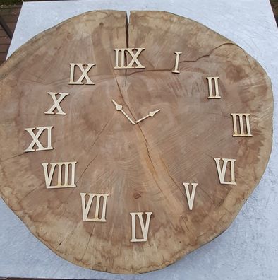 Römische Zahlen 1 bis 12 aus Holz zum Anmalen und Basteln 8cm hoch ROM6080