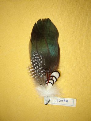 Damenhutfeder Entenfedern mit Perlhuhnfedern Hutschmuck 15 cm Art62908