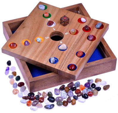 Big Hole für 2 bis 6 Spieler - 21 x 21 cm - Pig Hole aus Holz mit Edelsteinen