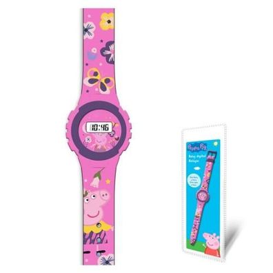 Peppa Wutz Armbanduhr (Digital) Kinderuhr Uhr Watch Pig rosa lila pink Mädchen