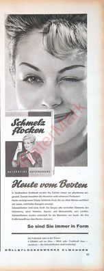 Originale alte Reklame Werbung Schmelzflocken Köllnflocken v. 1961